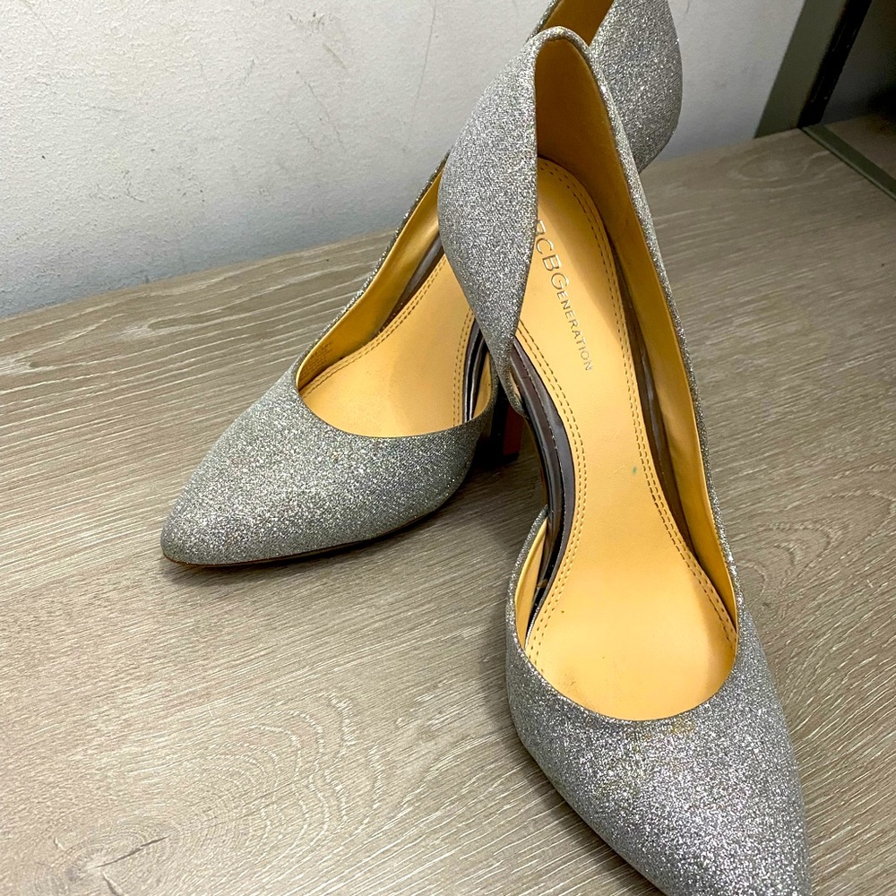 Silver BCBG heels